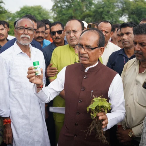 Shivraj Chouhan Conducts Surprise Inspection of Soybean Fields After Farmers’ Complaint!